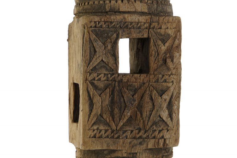 Bougeoir Bois Antique Naturel, Modèle unique et aléatoire, 8x8x50cm – Image 3