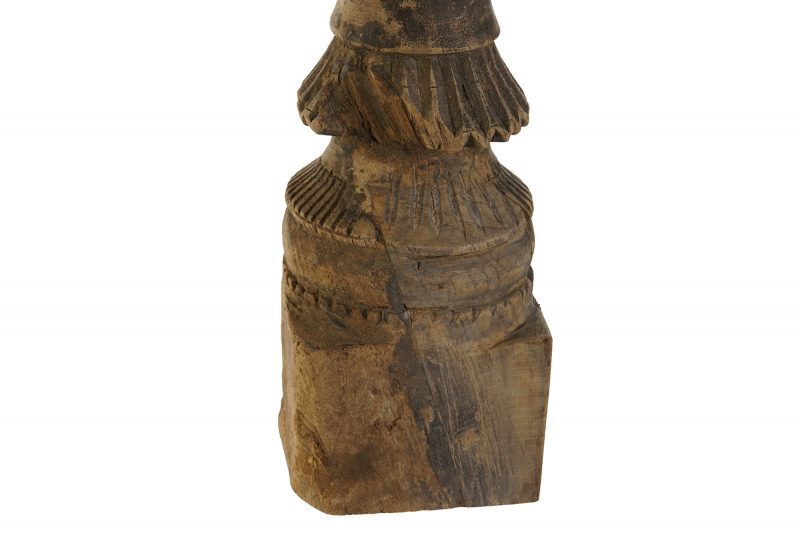 Bougeoir Bois Antique Naturel, Modèle unique et aléatoire, 8x8x50cm – Image 4