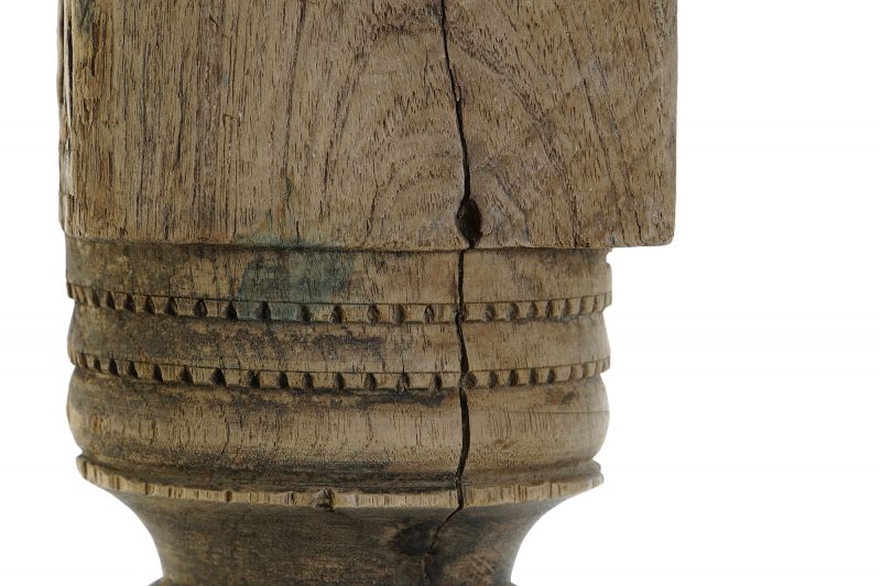 Bougeoir Bois Antique Naturel, Modèle unique et aléatoire, 8x8x50cm – Image 5