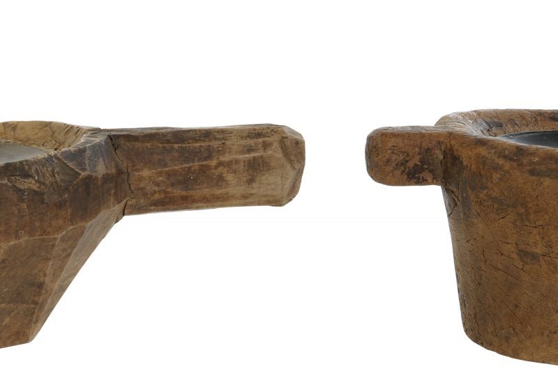 Bougeoir Bois Antique Naturel, Modèle unique et aléatoire, 20x13x8cm – Image 3
