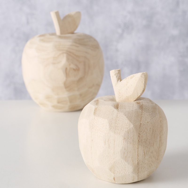 Pomme "Manzana" en Bois de Paulownia H.7cm
