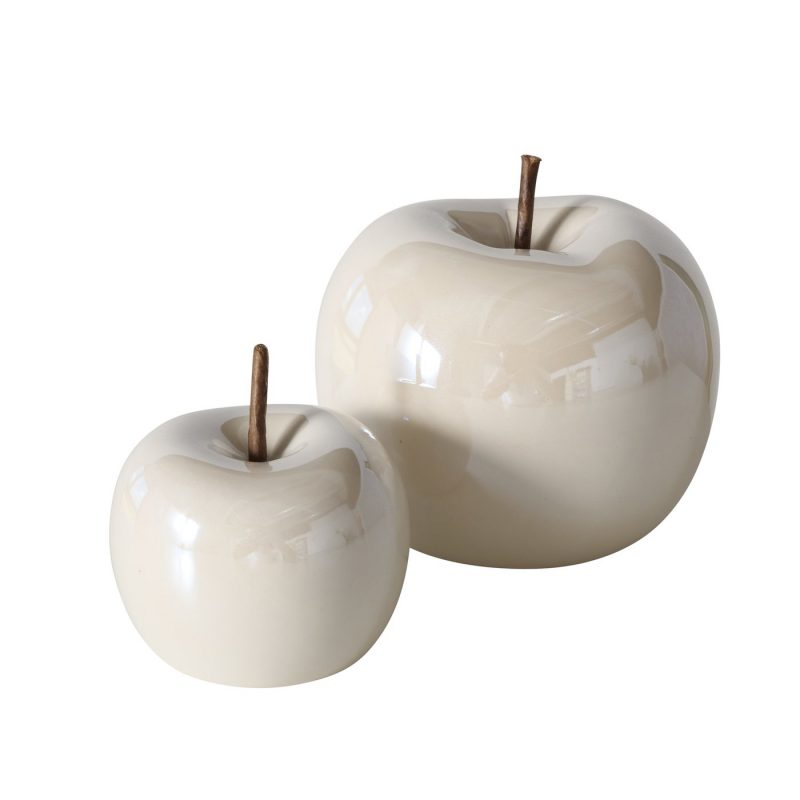 Pomme "Perly" en Dolomite Blanc, H.6,5cm – Image 2