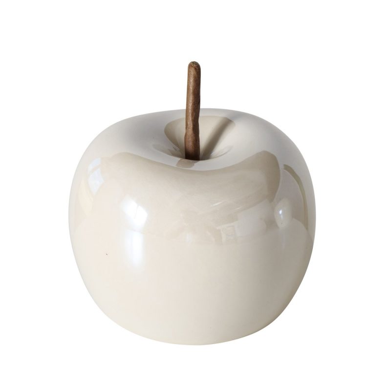 Pomme "Perly" en Dolomite Blanc, H.6,5cm – Image 3
