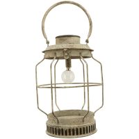 Lanterne Solaire en Métal Beige Antique 19,5x19,5x29cm – Image 3