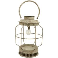 Lanterne Solaire en Métal Beige Antique 19,5x19,5x29cm – Image 2
