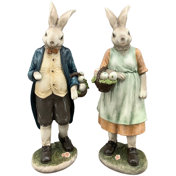 Lapin "Sannie" en Polyrésine, 2 Modèles au Choix, 9x7x25cm