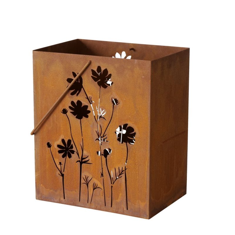 Lanterne "Lamia" Rectangle, en Métal Rouillé, H.31cm – Image 6