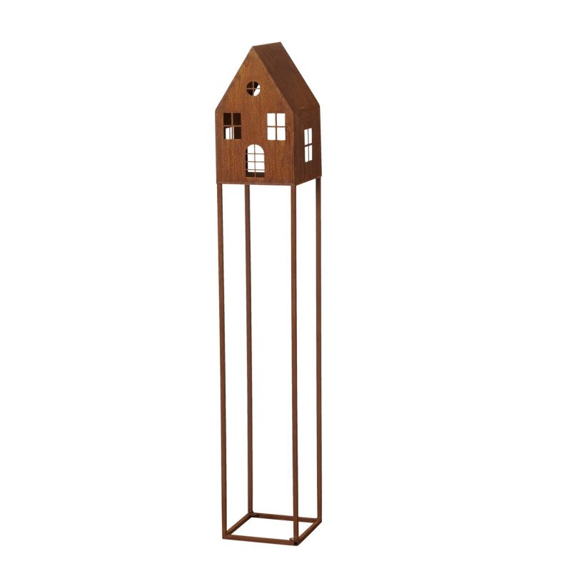 Nichoir d'Oiseaux "Jago", à Piquer ou à Poser, en Métal Rouillé, H.110,5cm – Image 3
