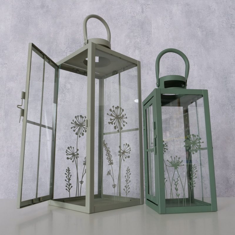 Lanterne "Yves", en Métal Vert d'Eau, 10xH.25cm – Image 3