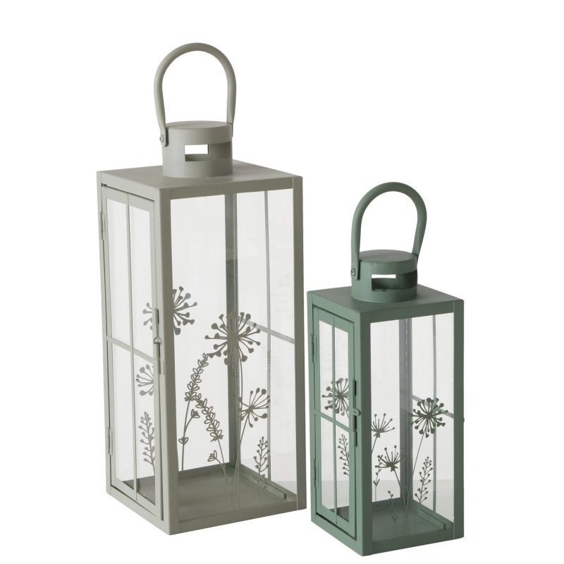 Lanterne "Yves", en Métal Vert d'Eau, 10xH.25cm – Image 2
