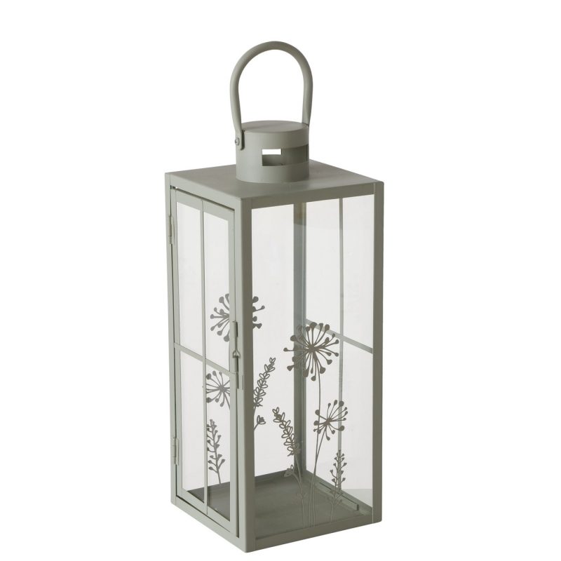 Lanterne "Yves", en Métal Vert d'Eau, 14xH.36cm