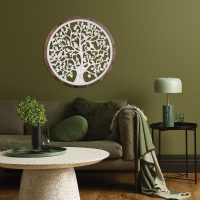 Cercle Arbre de Vie Mural en Bois, ø85 x 3cm