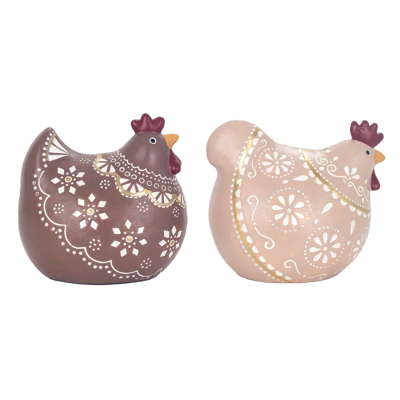 Poule en Résine Colorée, 2 Modèles au Choix, 15x11x14cm – Image 3