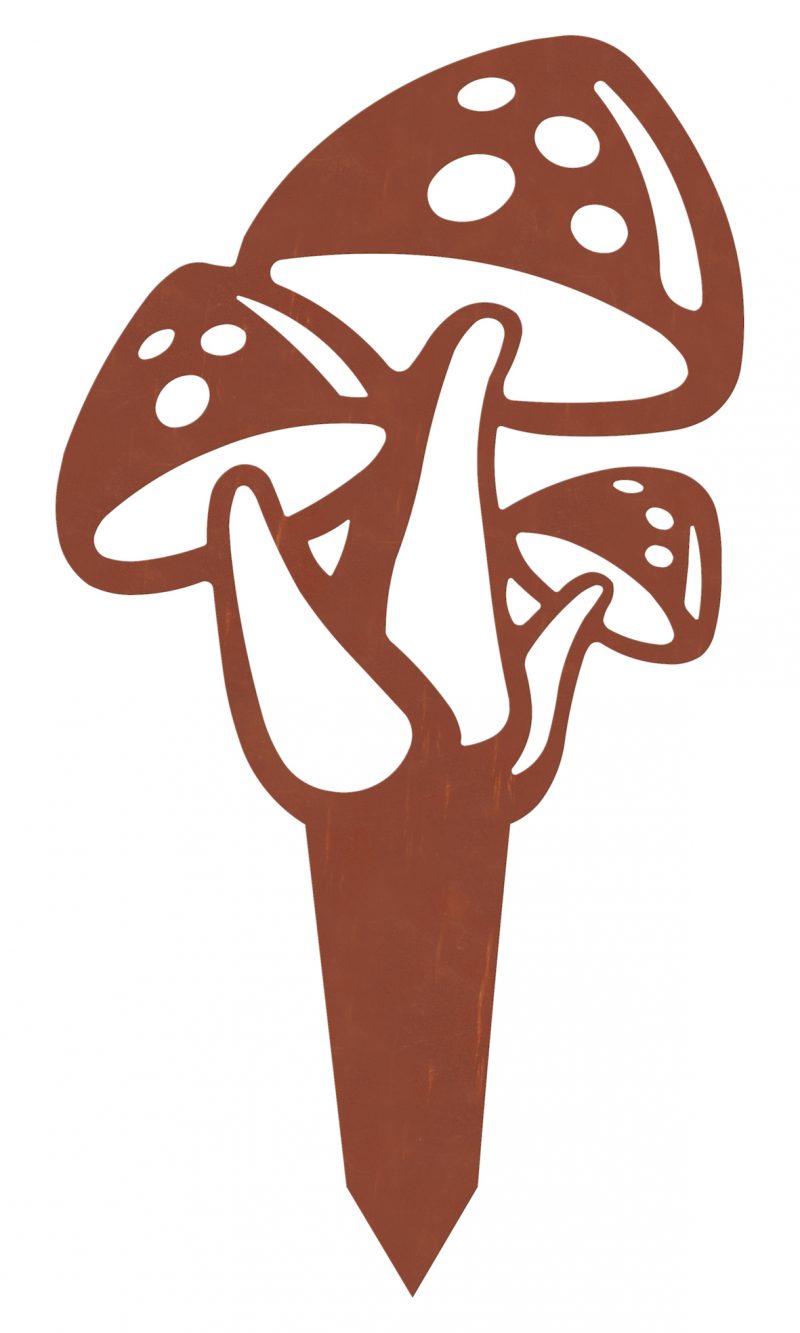 Champignons à Piquer, en Métal Rouillé, 15xH.28,5cm – Image 2