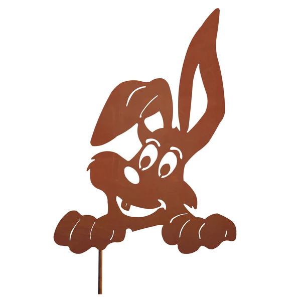 Pic Lapin en Métal Rouillé, 15xH.19+17cm