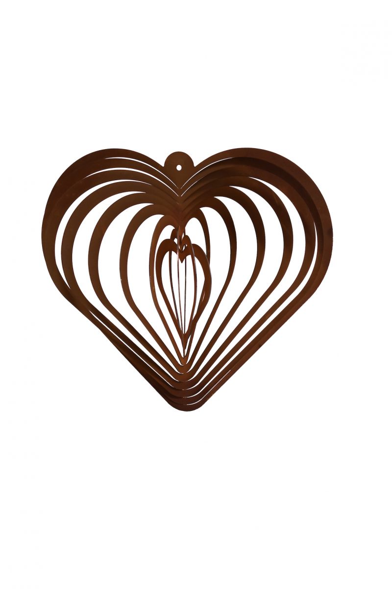 Coeur Pivotant à Suspendre, en Métal Rouillé, 29xH.25cm – Image 3