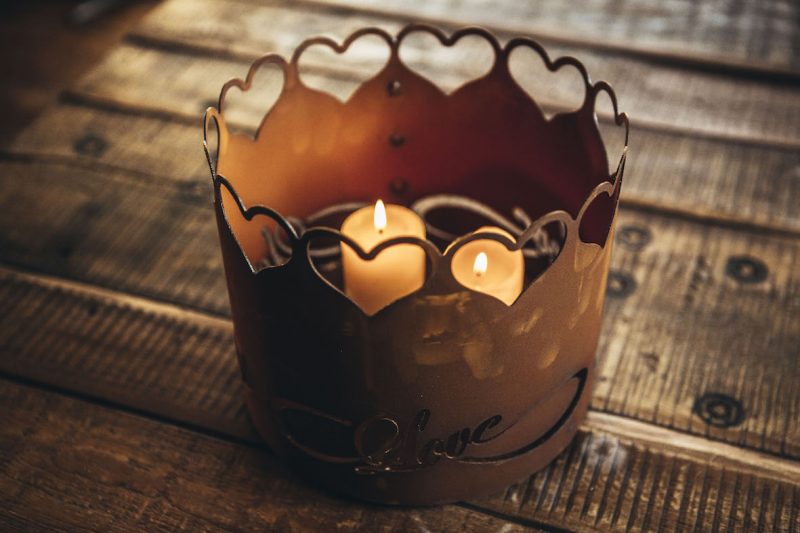 Lanterne "Coeurs" Love, en Métal Rouillé, 18x22cm – Image 5