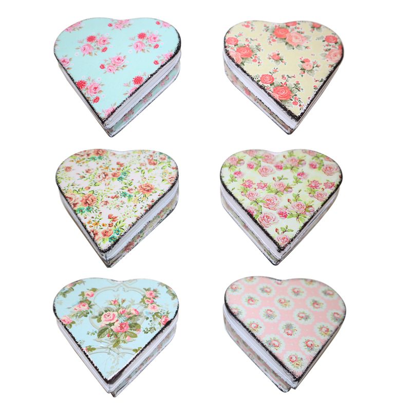 Boîte Coeur en Métal, 6 Modèles au Choix, 11x3,5x11cm