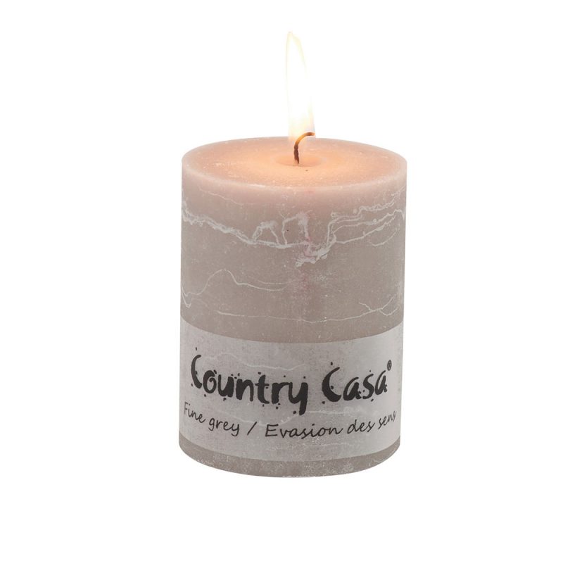 Bougie Grise Cylindrique Parfum "Evasion des Sens,100% paraffine 3% de parfum 7x9cm