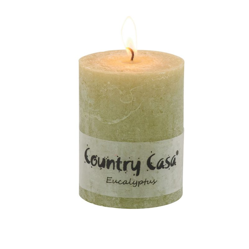 Bougie Verte Cylindrique Parfum Eucalyptus 100% paraffine 3% de parfum 7x9cm