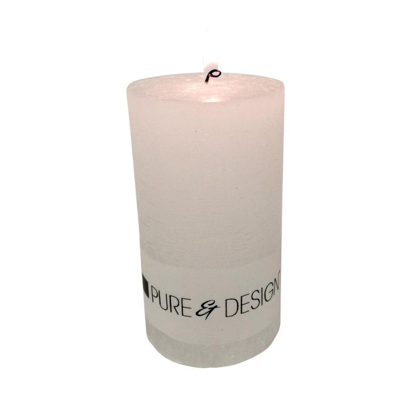 Bougie Blanche Cylindrique 100% Paraffine, 7×12 cm (64h)