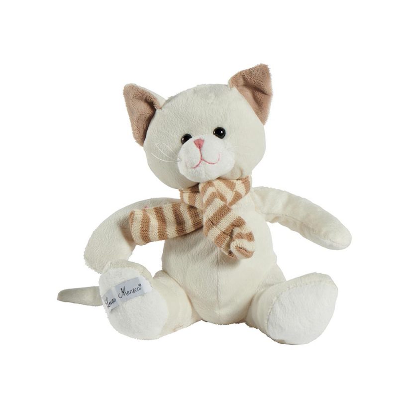 Peluche "Louise Mansen" Chat écru 21cm 100% Polyester