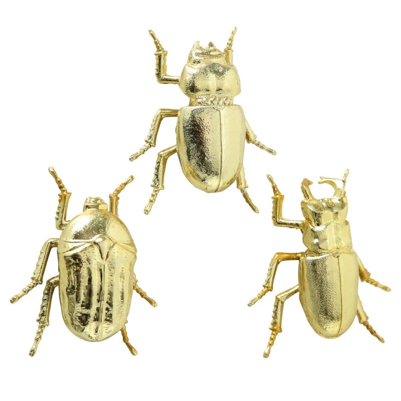 Figurine "Camy" 3 Modèles de Coléoptère au Choix, en Résine Dorée, 3,5x9x11cm – Image 4