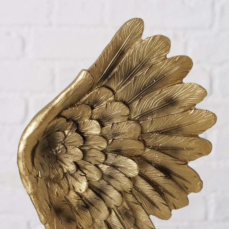 Ailes Décoratives "Cosmo" sur Socle, en Résine Dorée, 27x7,5x38cm – Image 5
