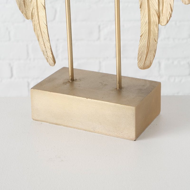 Ailes Décoratives "Cosmo" sur Socle, en Résine Dorée, 27x7,5x38cm – Image 3