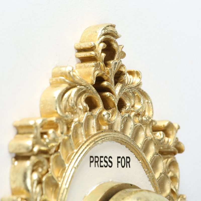 Sonnette Décorative "Champagne", en Résine Blnc et Or, H.14cm – Image 5