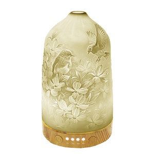 Diffuseur d'Arômes "Oiseaux" en Porcelaine Blanche, ø9x17cm