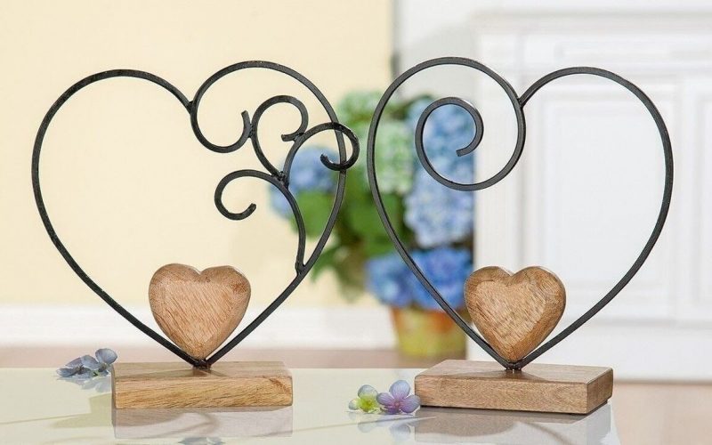 Coeur métal "romantique" 2 Modèles au Choix, 19x19cm