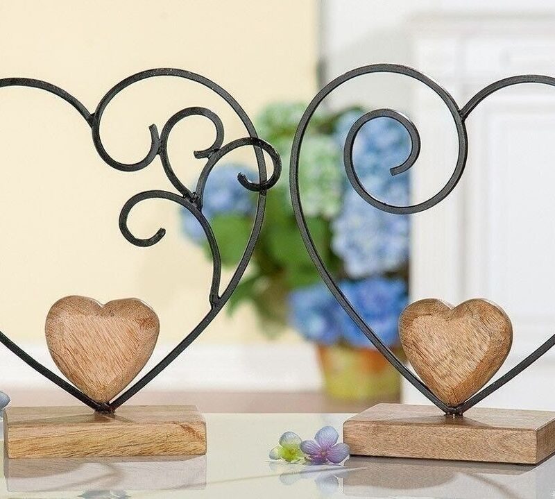 Coeur métal "romantique" 2 Modèles au Choix, 19x19cm