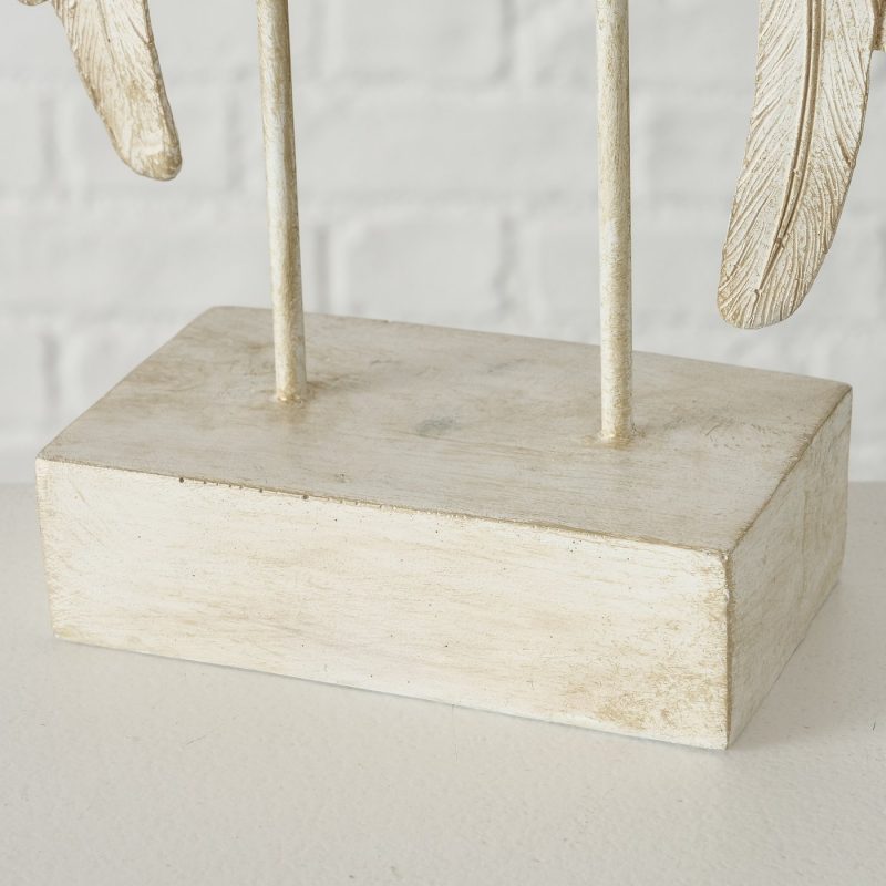 Ailes Décoratives "Cosmo" sur Socle, en Résine Beige, 27x7,5x38cm – Image 5