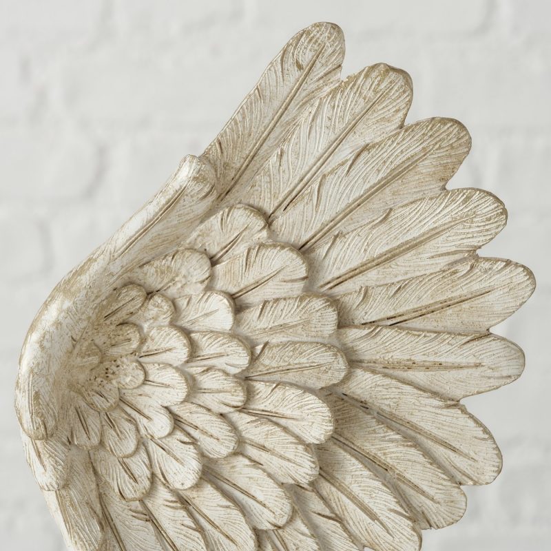 Ailes Décoratives "Cosmo" sur Socle, en Résine Beige, 27x7,5x38cm – Image 4