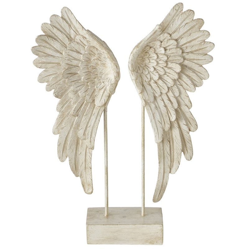 Ailes Décoratives "Cosmo" sur Socle, en Résine Beige, 27x7,5x38cm – Image 3