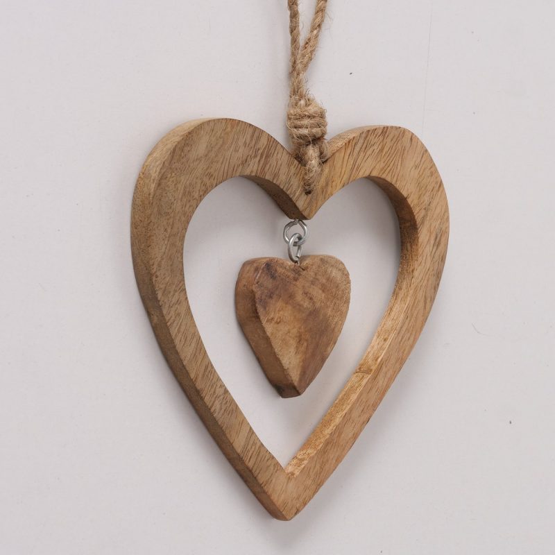 Pendentif Coeur "Syda" en Bois Naturel, 15x15cm – Image 7