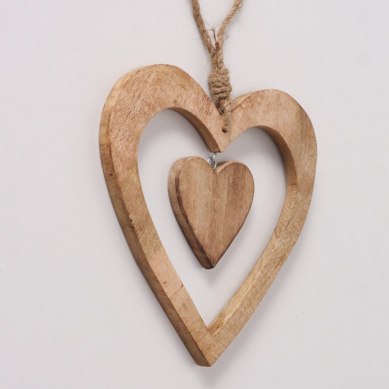 Pendentif Coeur "Syda" en Bois Naturel, 15x15cm – Image 6