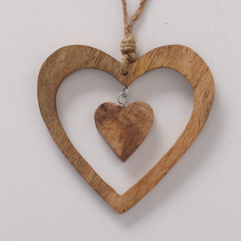 Pendentif Coeur "Syda" en Bois Naturel, 15x15cm – Image 5