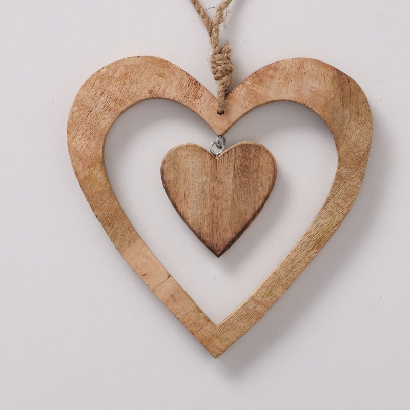 Pendentif Coeur "Syda" en Bois Naturel, 20x20cm – Image 5
