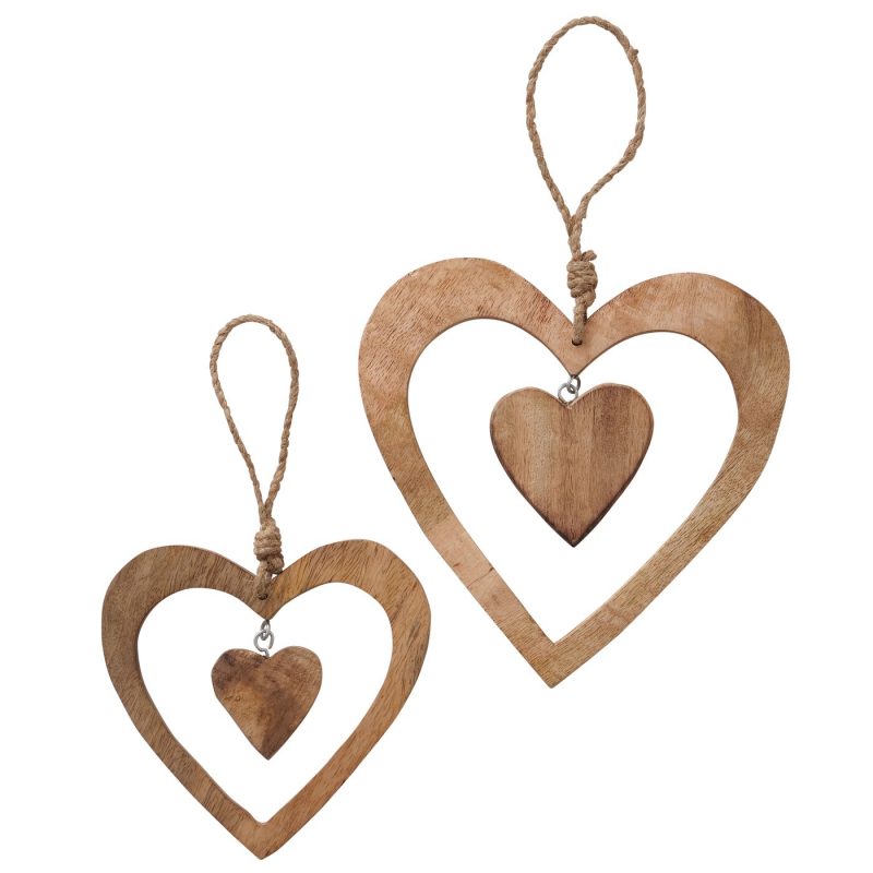 Pendentif Coeur "Syda" en Bois Naturel, 15x15cm – Image 3