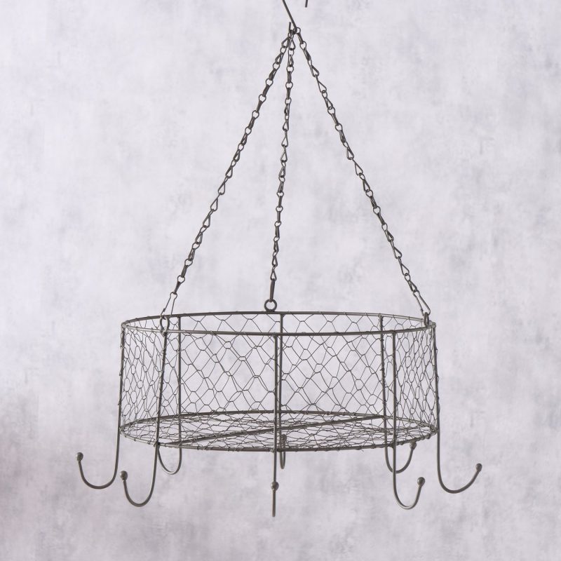 Panier de Plafond "Verona" en Métal Brun Antique, Fait Main, 10x21x46cm – Image 3
