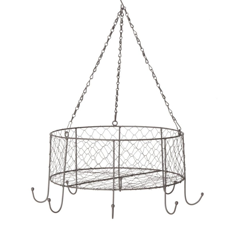 Panier de Plafond "Verona" en Métal Brun Antique, Fait Main, 10x21x46cm – Image 2