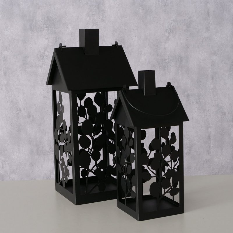 Lanterne "Calypso", Maison en Métal Noir Enduit, 14x34,5cm – Image 7