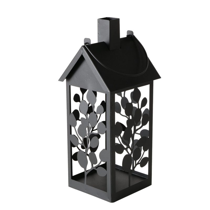 Lanterne "Calypso", Maison en Métal Noir Enduit, 14x34,5cm – Image 3