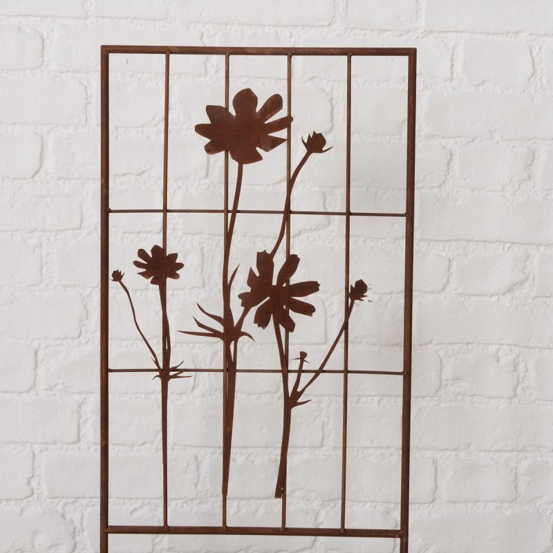 Treillis de Jardin "Lamia" en Métal Rouillé, H.75cm