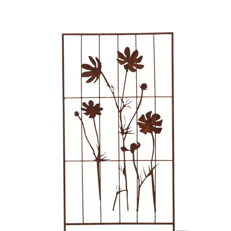 Treillis de Jardin "Lamia" en Métal Rouillé, H.110cm