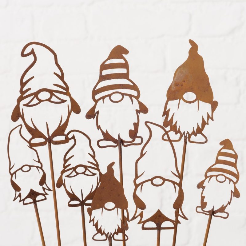 Pic Lutin "Mexi" en Métal Rouillé, 4 Modèles au Choix, 4x20cm