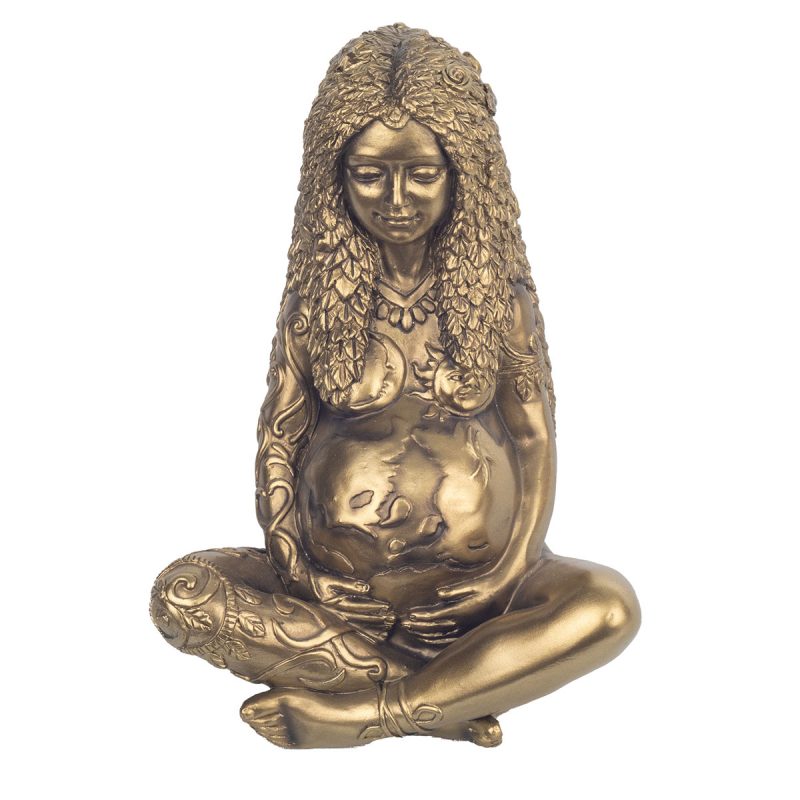 Femme Tenant la Terre, en Résine, 13x11x18cm