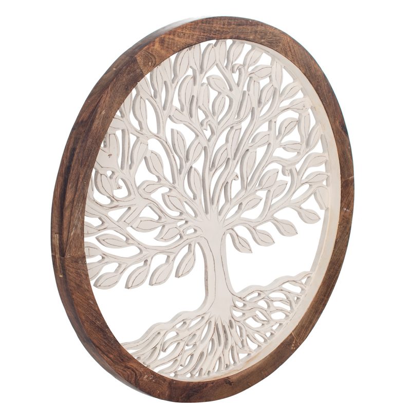 Cercle Arbre de Vie Mural en Bois, ø63cm x 3,5cm – Image 2